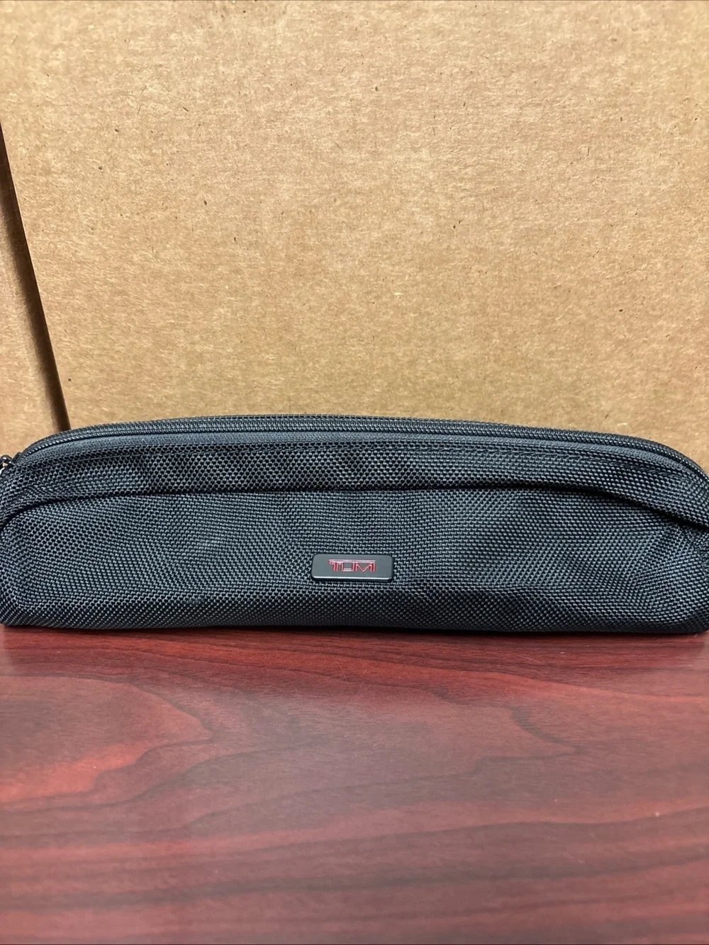 TUMI Black Ballistic Accent Zip Up Accessory Cord Travel Pouch Case Bag